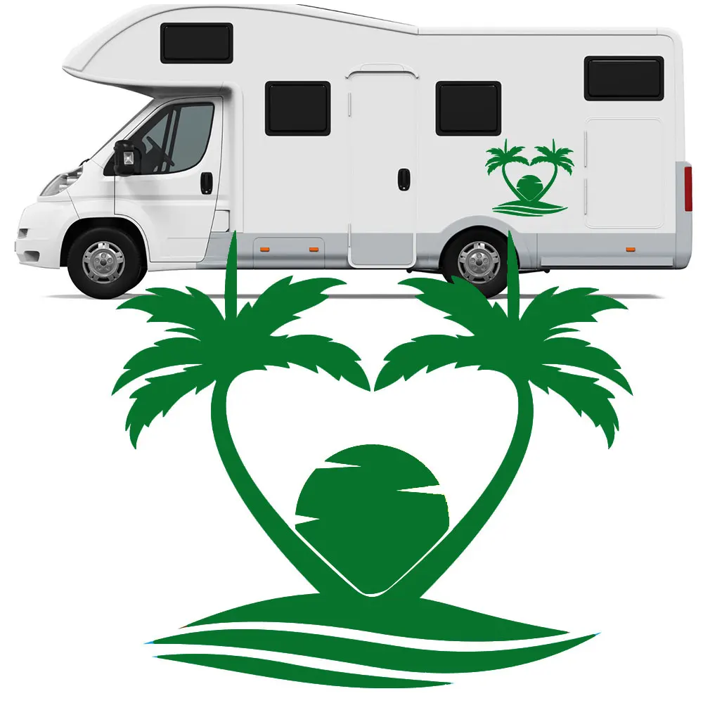 1 шт. виниловые наклейки для дома на мотоцикл пальма солнце колесах фургон