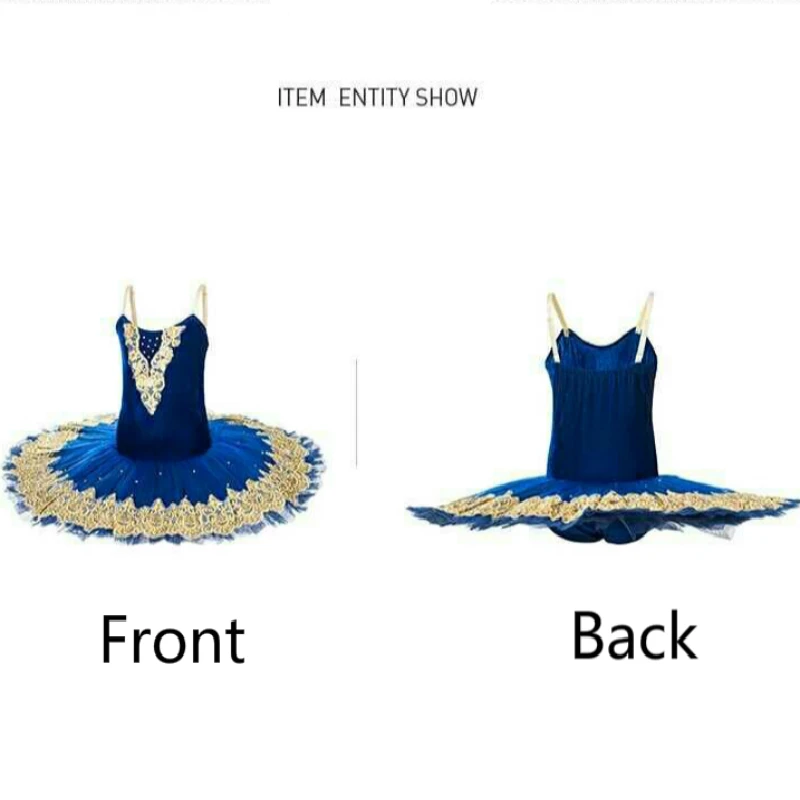 Professional Pancake Tutu Ballet Dress For Girls Navy Blue Ballerina Tulle Dance Costume Ballerina Dress Kids Dancewear