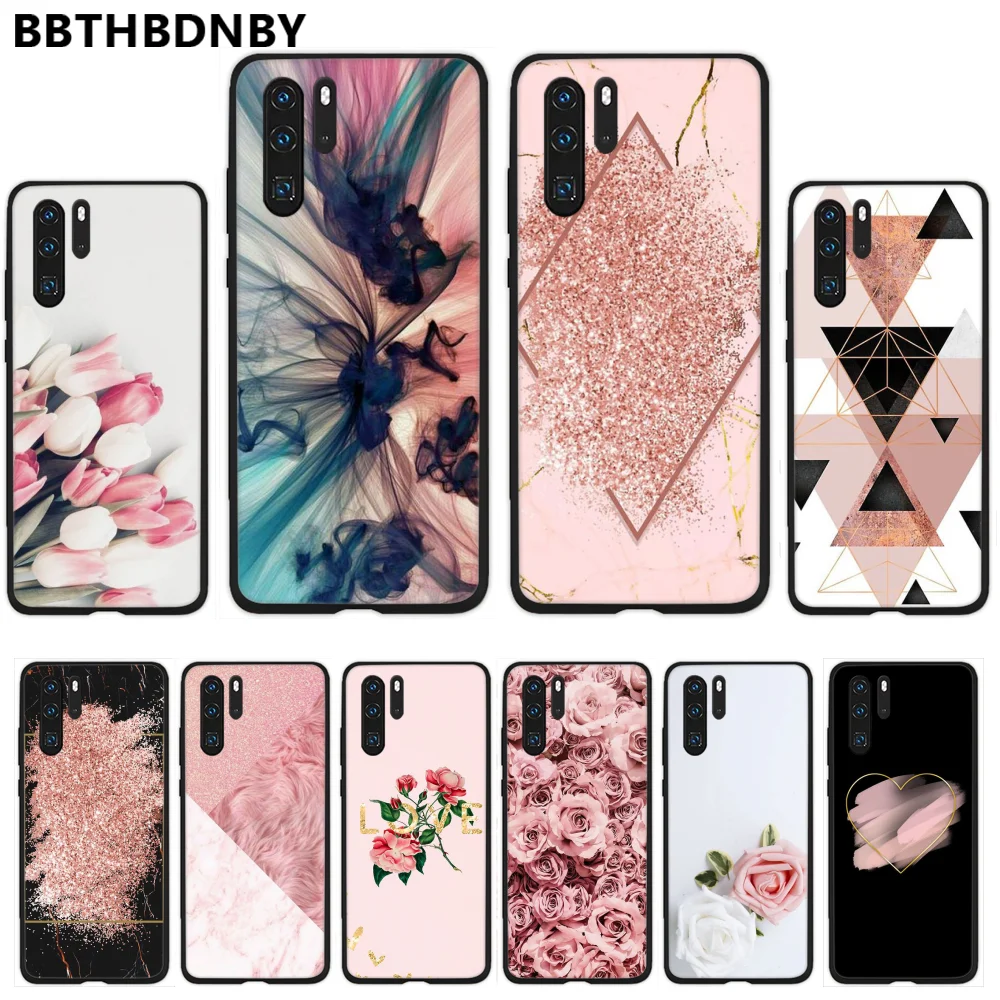 Мраморный Золотой Розовый Блестящий Мягкий силиконовый чехол из ТПУ для