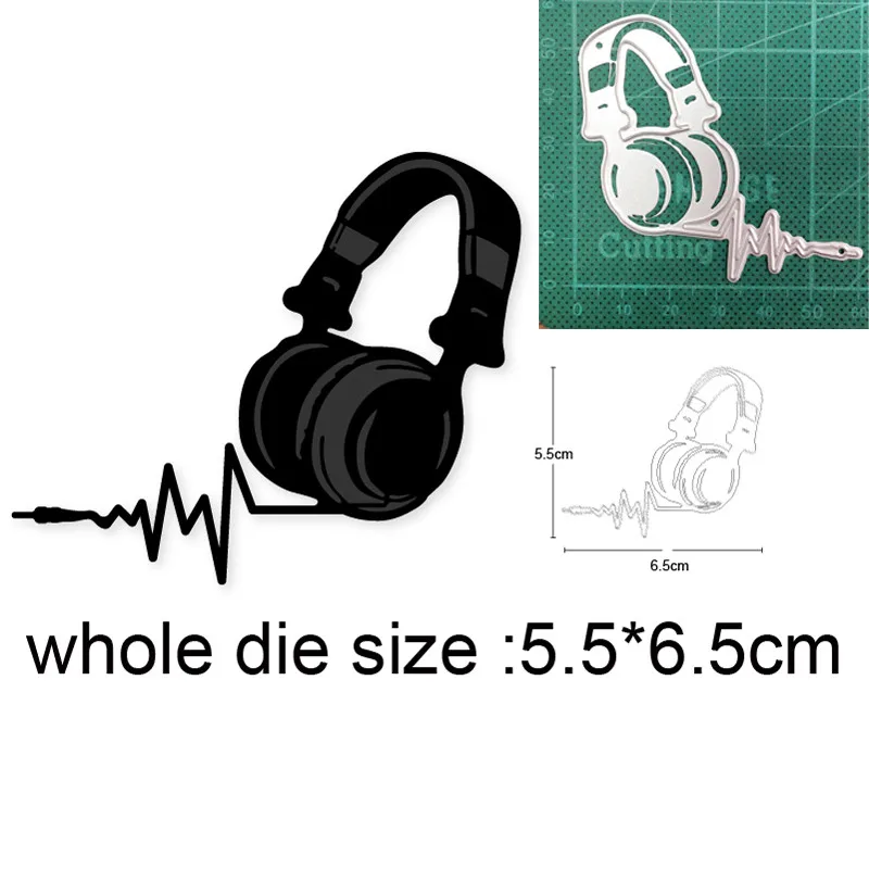 

Headset Headphone Earphone Metal Cutting Dies for DIY Scrapbooking Paper and Card Making Decorative Embossing Die Cut Craft dies