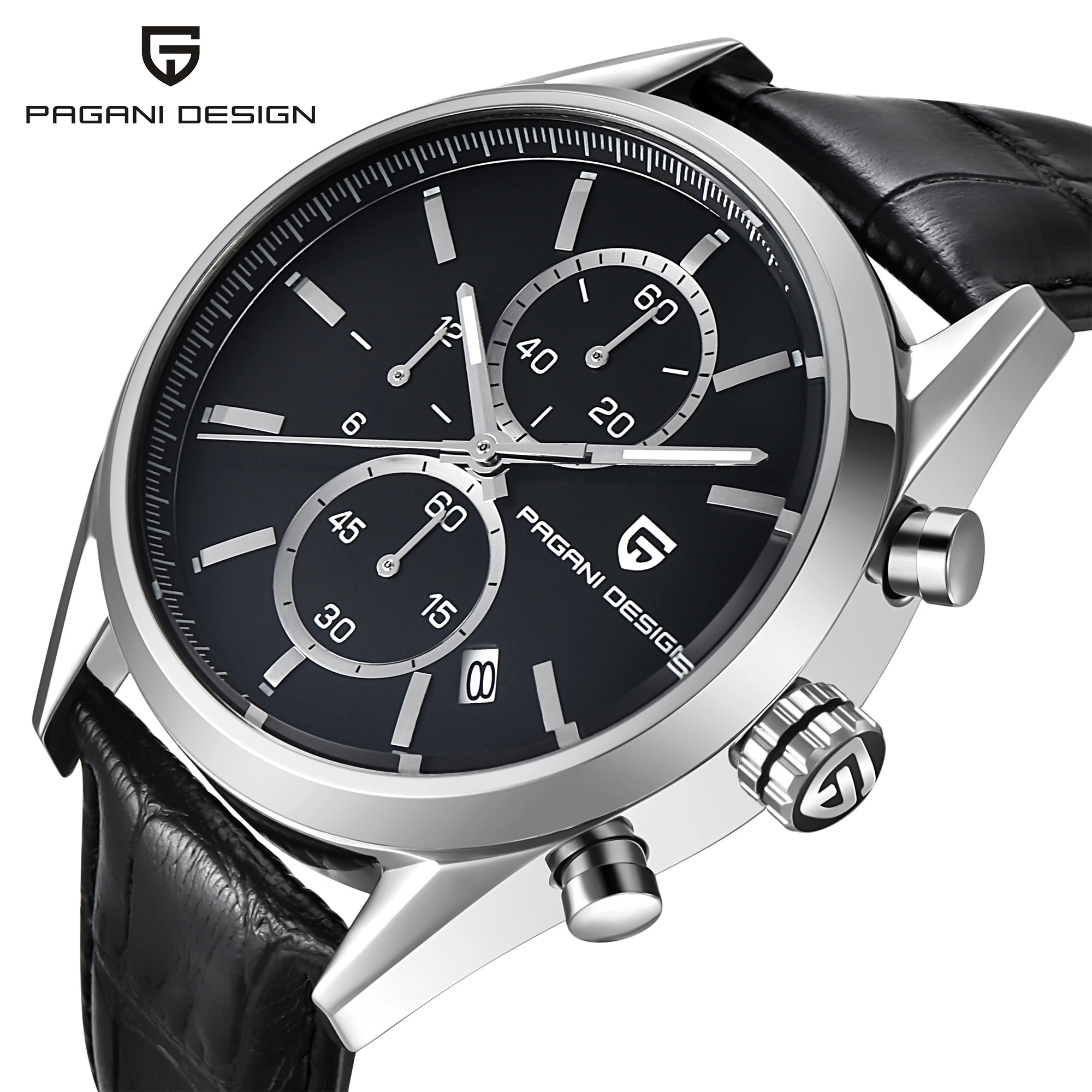 

PAGANI DESIGN Chronograph leather Watches Men Sports Waterproof Quartz Watch Japan Movt WristWatch Clock Men Relogio Masculino