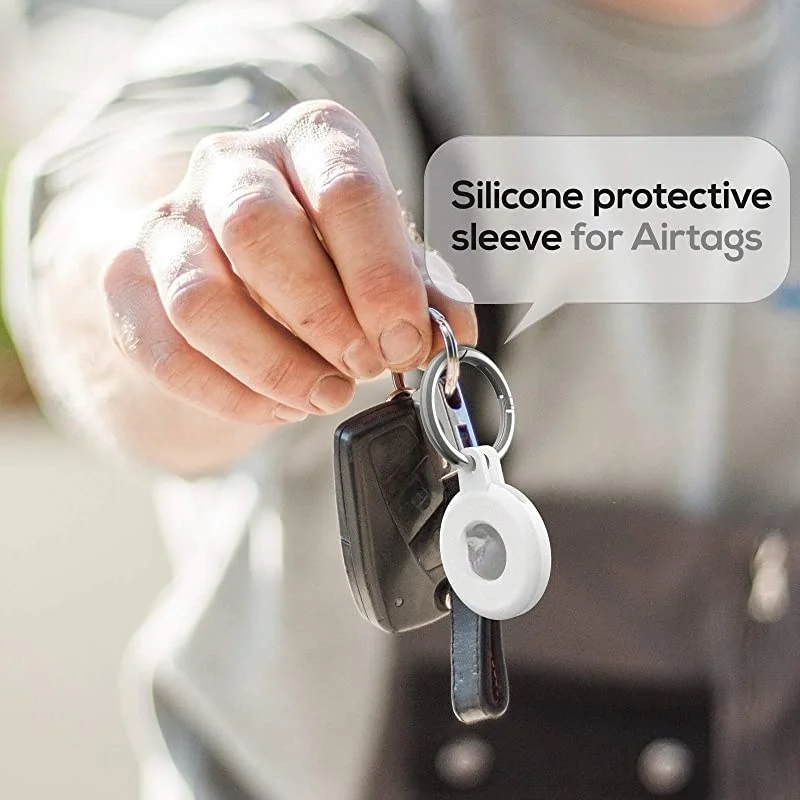 

New For Apple Airtags Liquid Silicone Protective Sleeve For Apple Locator Tracker Anti-lost Device Keychain Protective Sleeve