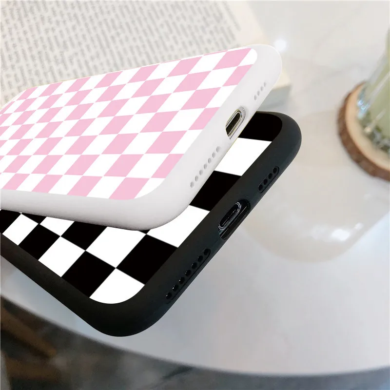 

Checkerboard Plaid Case For Xiaomi Redmi Note 9 8 Pro 8T 9s 5 6 7 9C Mi A3 9 SE 11 11i 9T 10T 10 Lite Poco F3 X3 NFC TPU Coque