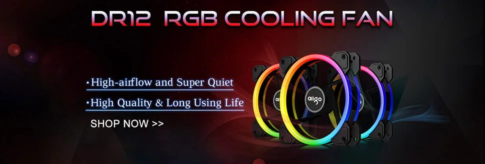 Aigo Интеллектуальный компьютерный RGB вентилятор, чехол для ПК, кулер для охлаждения, 120 мм вентиляторы, RGB регулировка 3 P-5 V, светильник AURA SYNC, тихий, cpu, охлаждающий светодиодный вентилятор