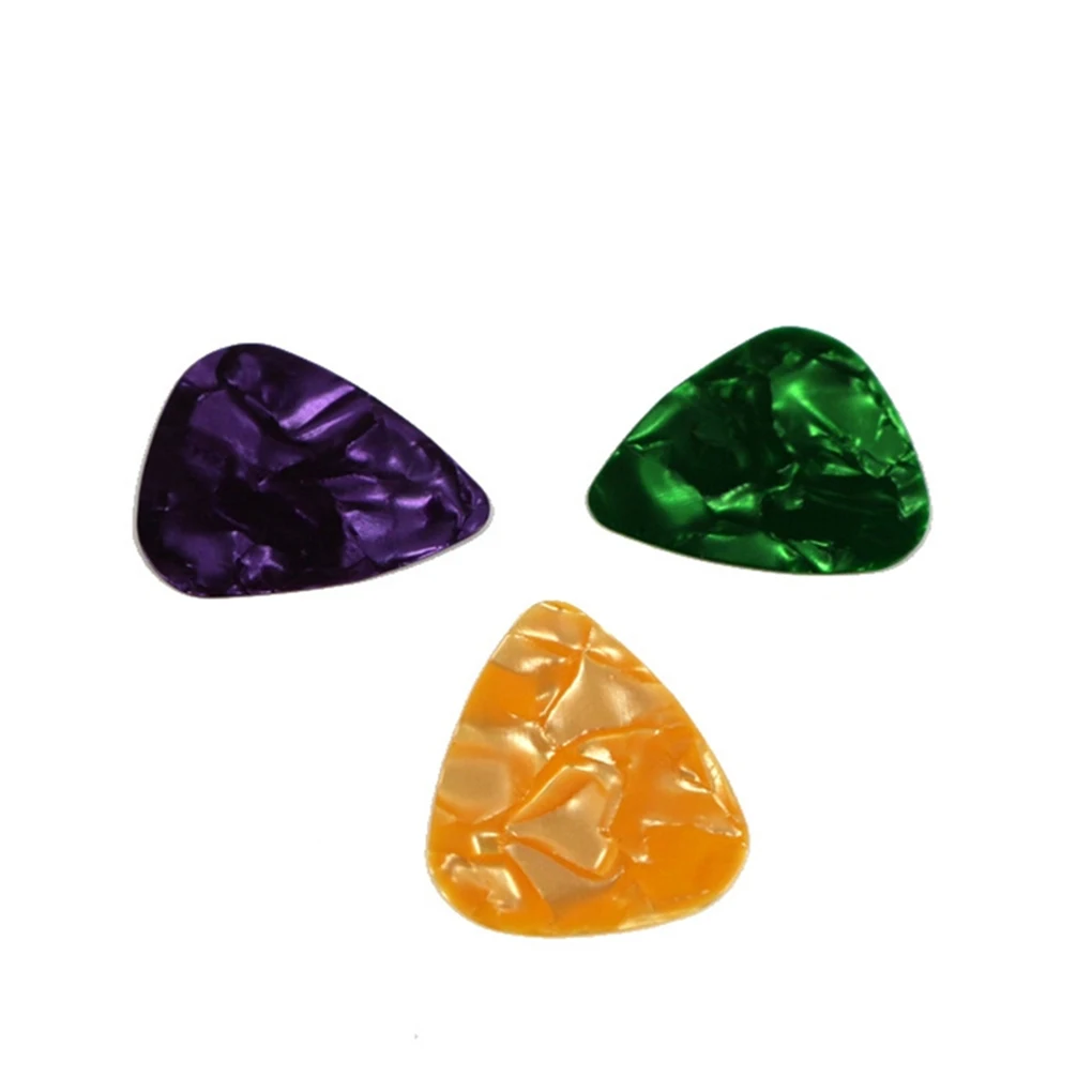 10 teilesatz celluloid elektrische gitarre picks zufällige farbe akustische musik picks plektrum 046 07mm dicke gitarre zubehör free glob