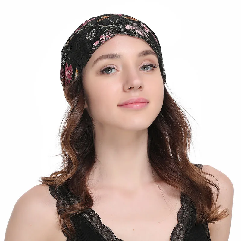 Женские кружевные шапки с большими цветами головной убор весенне-летний модные