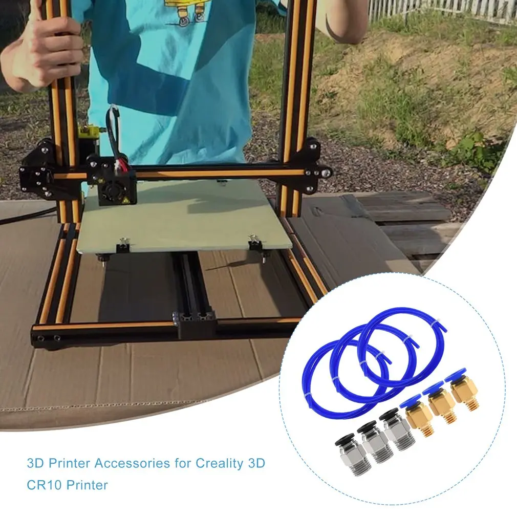 PTFE трубка + 3 PC4-M6 пневматический соединитель PC4-M10 шт 1 м синий для 3D принтера 75 мм