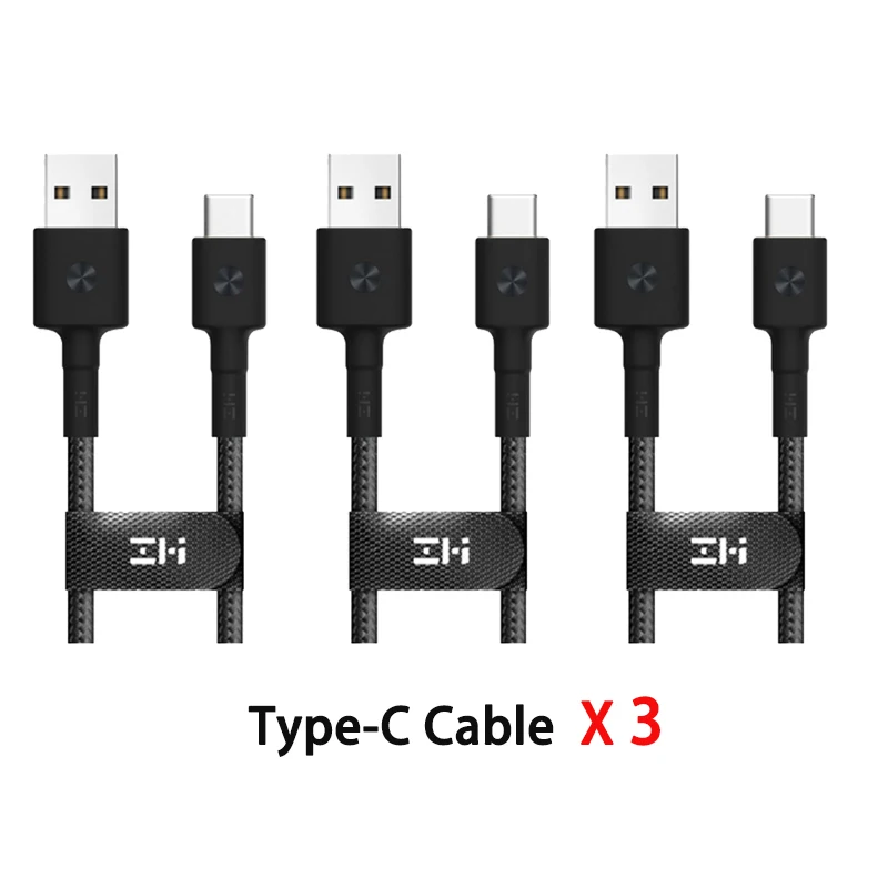 3pcs Type-c black ZMI MFI Сертифицированный usb-кабель Lightning для iPhone, кабель type-C, кабель для зарядки и передачи данных для iPhone X 8 7 6 Plus, шнуры для зарядки F1 - Цвет: 3pcs Type-c black