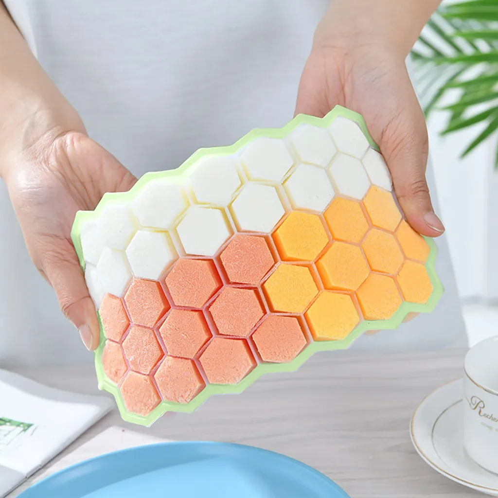 Faveolate Shape Ice-Cube Maker Ice Tray Mold Storage Containers | Cream Tools