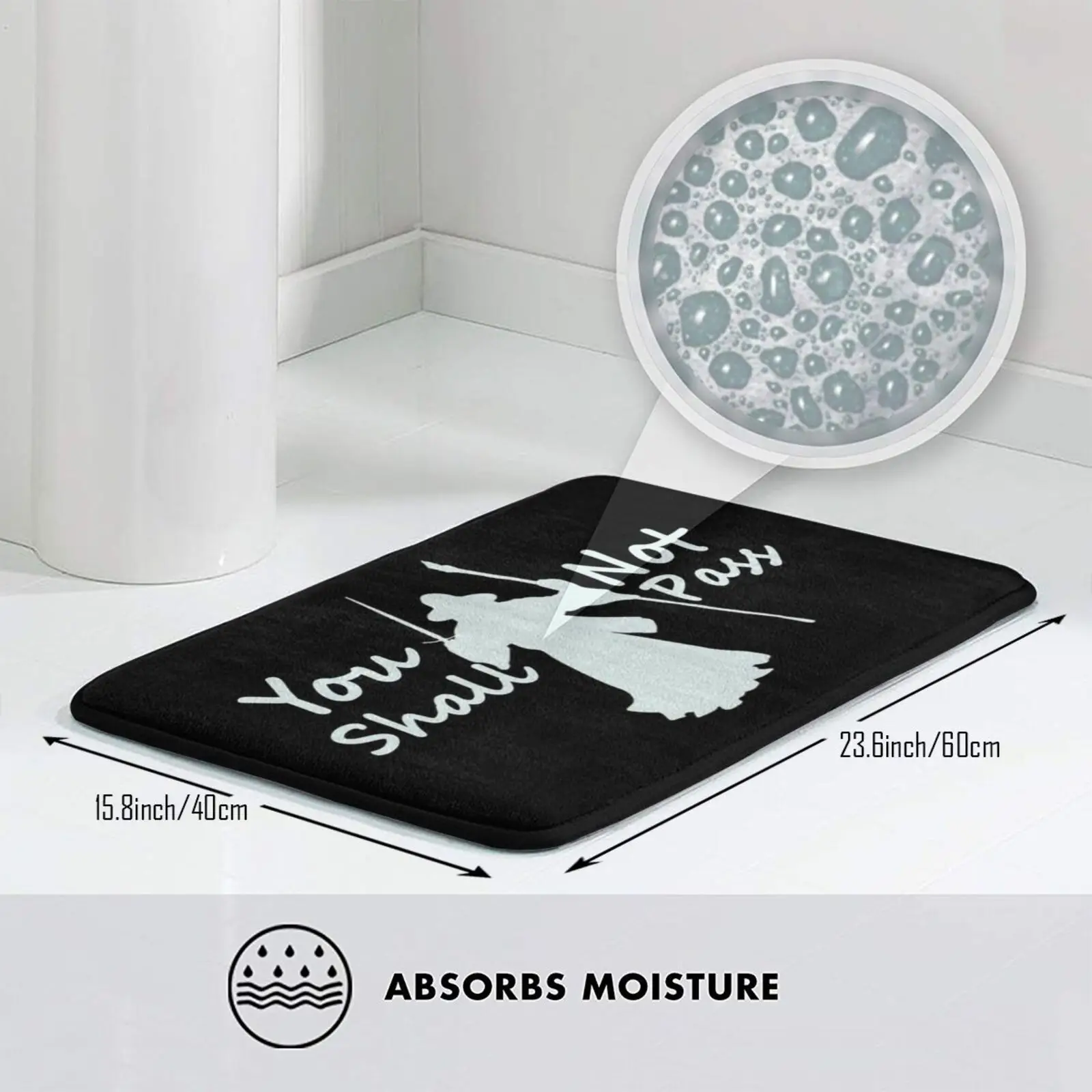 Mat Rug Carpet Anti-Slip Bedroom Entrance Door Gandalf Funny The Wizard Pass Not Fantasy Series Quote Quotes |