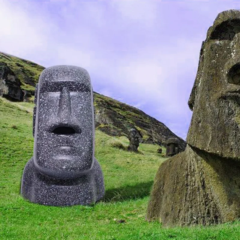 

Resin Easter Island Stone Statue Decoration Paper Towel Storage Box Snot Type Paper Napkin Container Holder Home Decoration