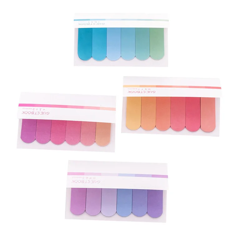 

Creative Six Color Gradual Sticky Notes Memo Pad For Office Learning Notes