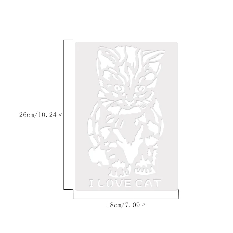

18*26 cat pvc Layering Stencils for Diy scrapbook coloring,painting stencil,home decor diy etc. Product image