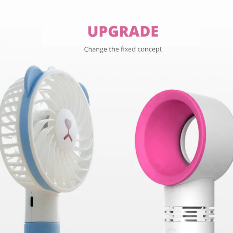 Портативный USB вентилятор перезаряжаемый безлопастный ручной мини кулер без