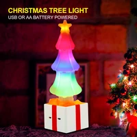 christmas tree led light rgb flash with crystal salt for new year home party indoor decoration