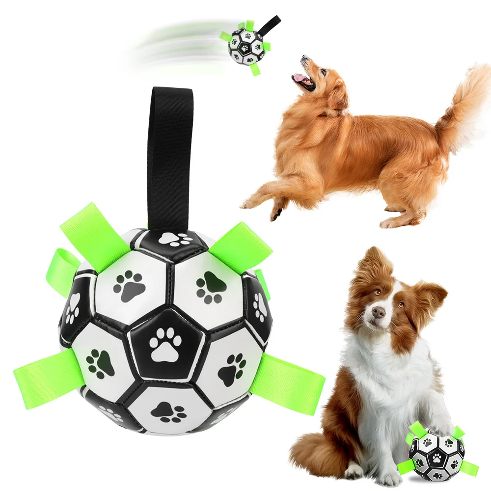 

15cm Dog Bite Chew Balls Pets Accessories Puppy Outdoor Training Soccer With Grab Tabs Interactive Pet Football Toys