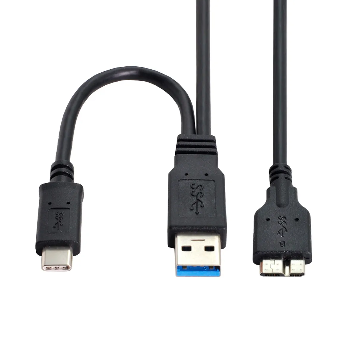 

Chenyang Micro USB 3.0 Target to Combo USB-C USB 3.1 Type-C & USB3.0 Type-A Host Data Cable for Disk