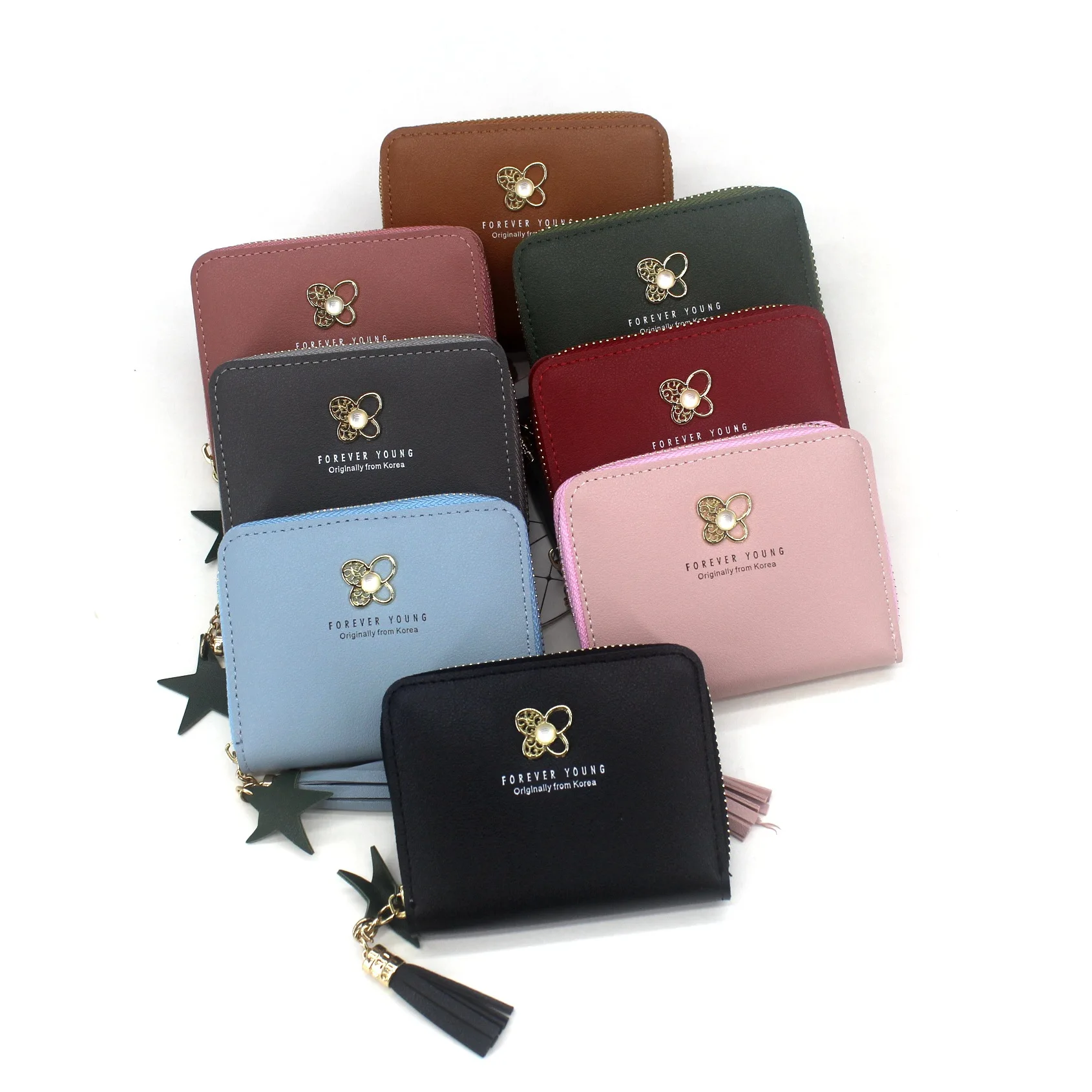 

Women wallets Tassel short wallet Zipper coin purse Pocket Wallet Card Holder Female Money Bag Small carteira Cute little wallet