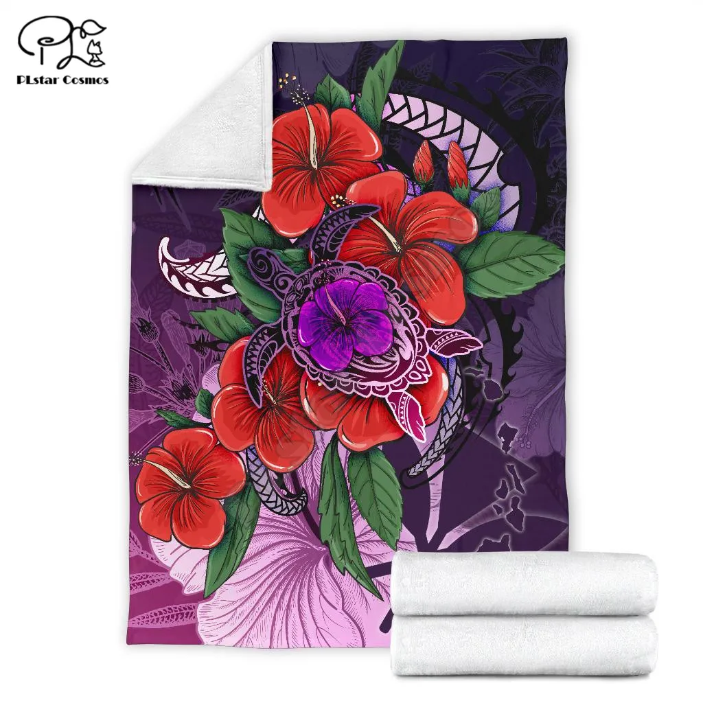 

Turtle Polynesian Style Blanket 3D print Sherpa Blanket on Bed Home Textiles Dreamlike HOME ACCESSORIES