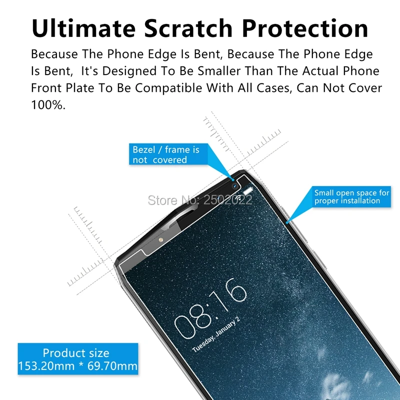 Закаленное стекло для Blackview P10000 PRO 5 99 Взрывозащищенная защитная пленка экрана