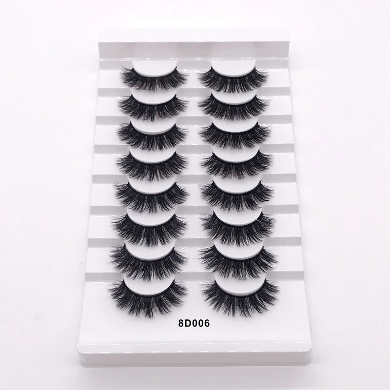 AY 8 Pairs 25 mm Mink Eyelashes lashes Bulk Woman Makeup Tools Eyelash Vendor 25mm mink Wholesale | Красота и здоровье