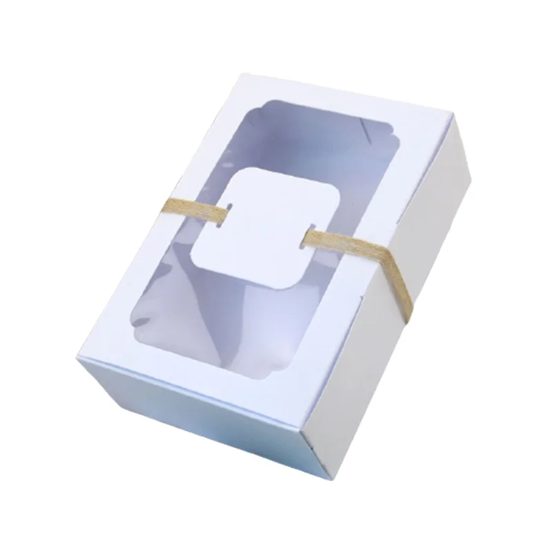 Упаковочная коробка из прозрачной крафт бумаги 12 шт. с окошком коробки для конфет