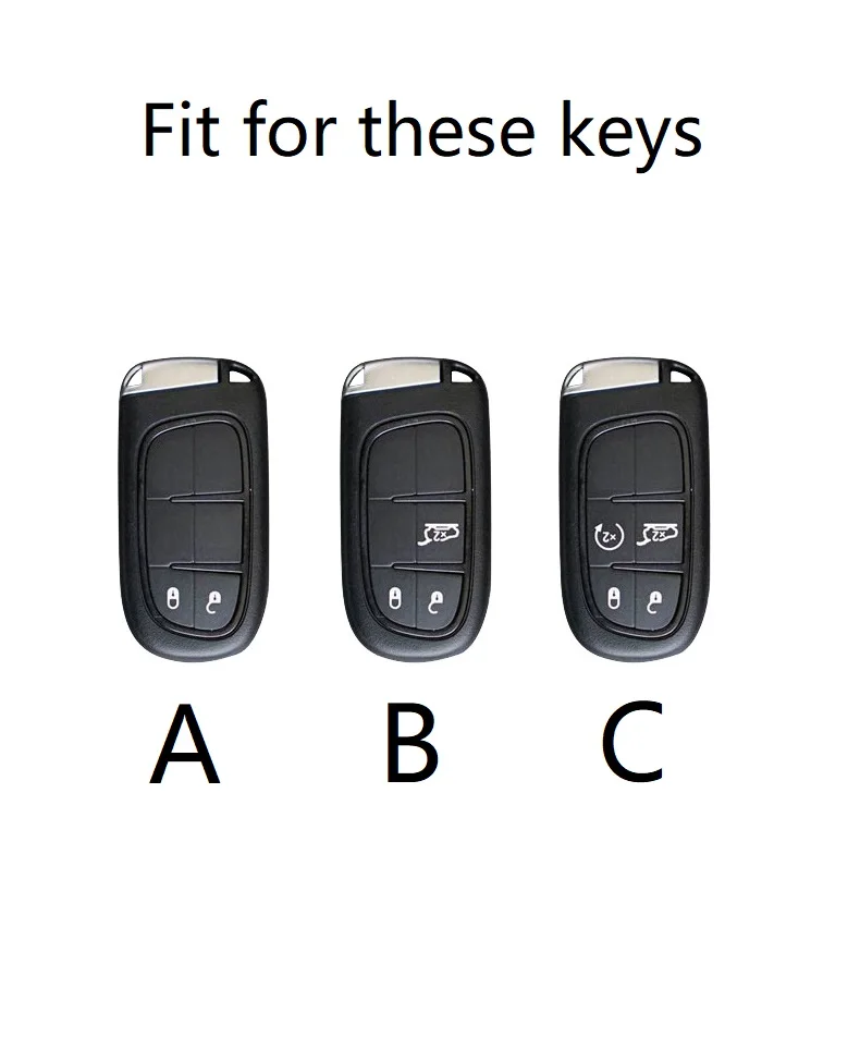 

Leather Car Key Cover Case Keychain For Jeep Grand Cherokee Chrysler 300C Renegade Fiat Freemont 2018 2019 Protector Accessorie