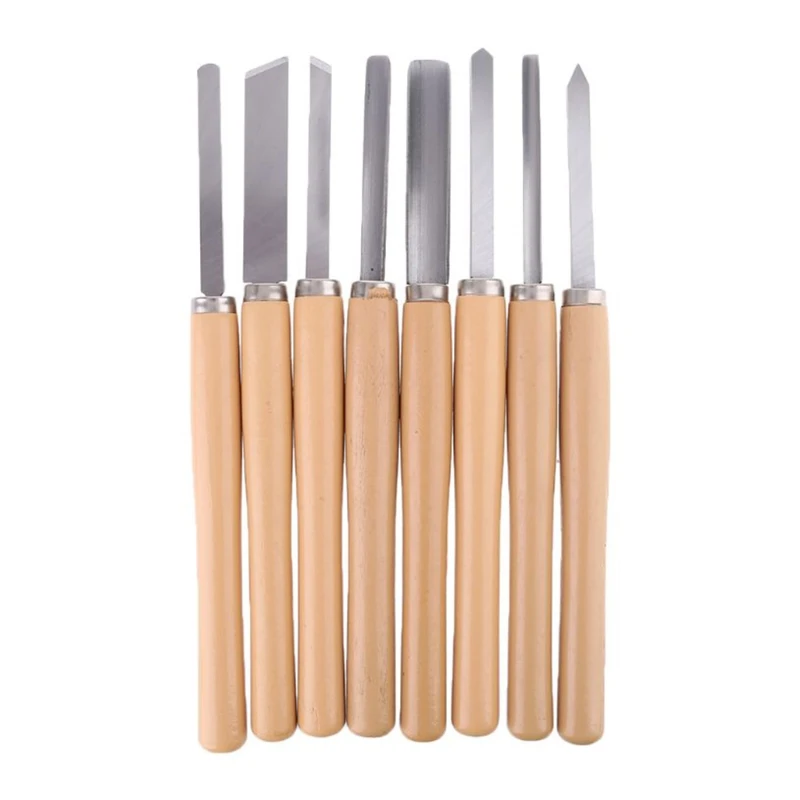 

8pcs Wood Carving Knife Lathe Chisel Set Turning Tools Woodworking Gouge Skew Parting Spear