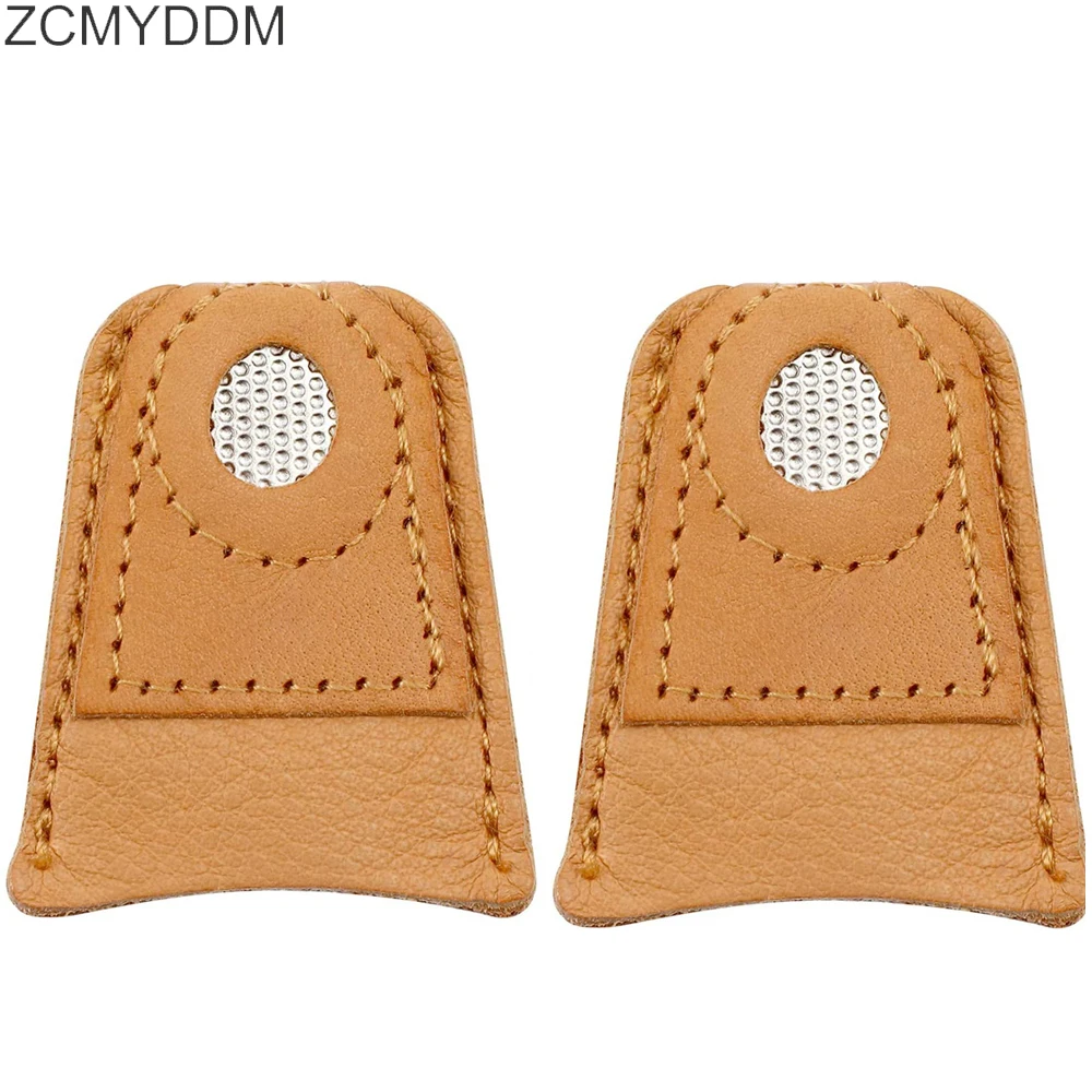 

ZCMYDDM 1/2PCS Sewing Thimble Partner Cap Leather Coin Finger Protectors for Quilting Sewing Needlework DIY Sewing Accessories