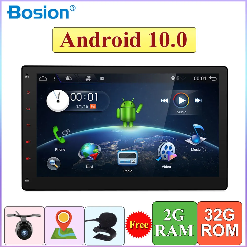

Автомагнитола 2 Din на Android 10,0, универсальный мультимедийный видеоплеер с радио, GPS, Bluetooth, Mirror Link, рулевое колесо, 10 дюймов