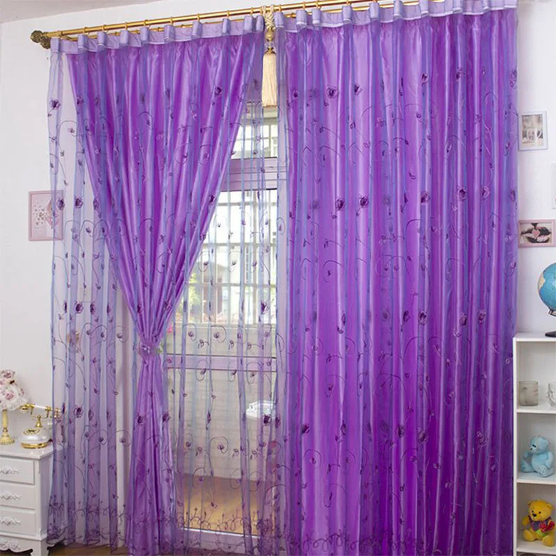 Золотая занавеска Цветочная прозрачная вуаль европейские окна Современная