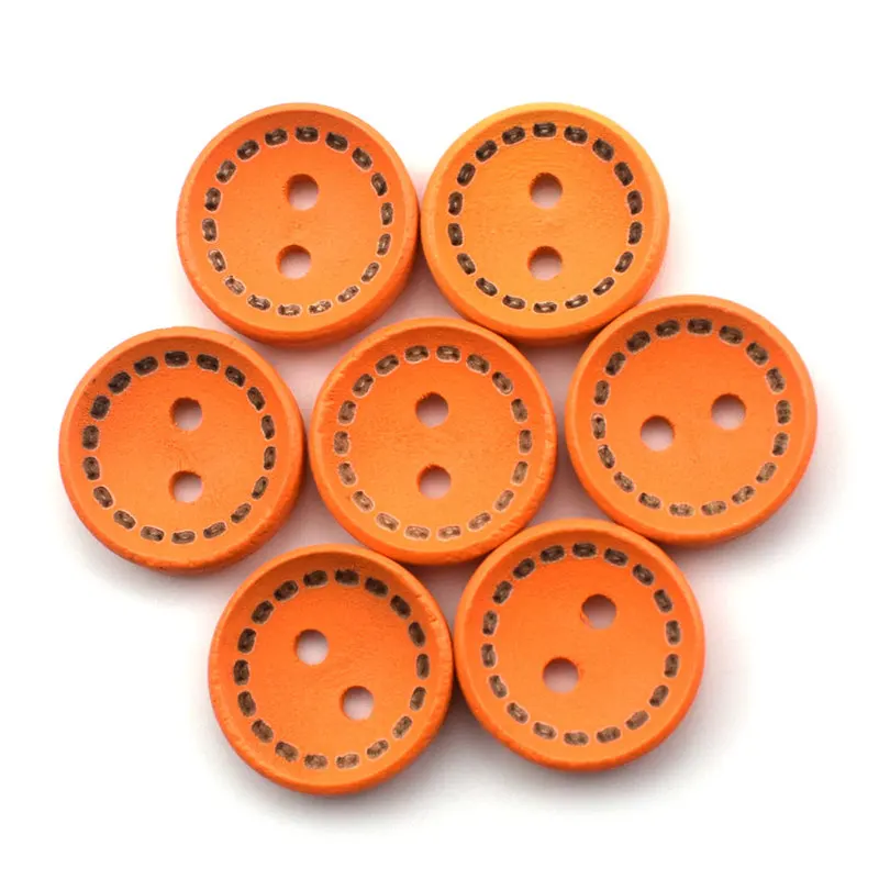 100 шт. круглые деревянные пуговицы с двумя отверстиями | Дом и сад