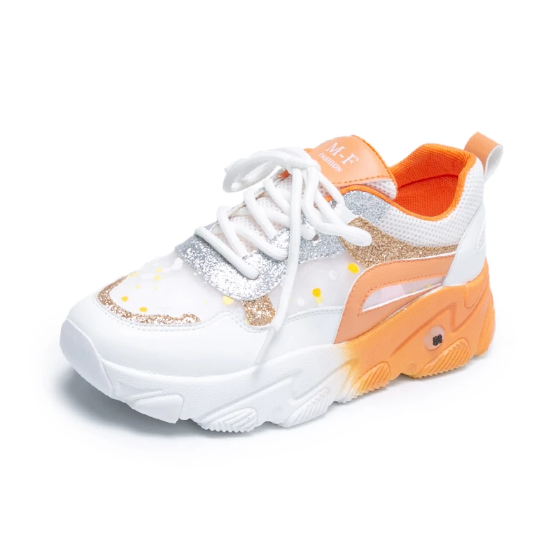 Кроссовки женские на платформе повседневная сетчатая обувь шнуровке