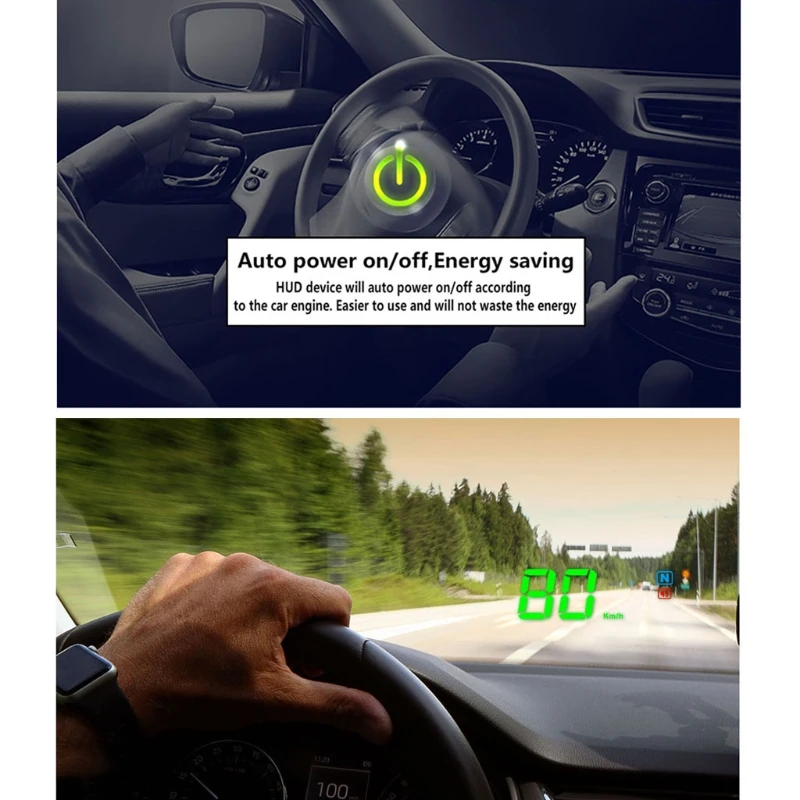 A2 GPS Hud Спидометр дисплей на лобовом стекле Предупреждение о превышении скорости