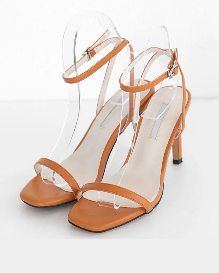 

2021 summer new fashion sandals women's word with stiletto square toe buckle open toe fashion Korean high-heeled women's shoes