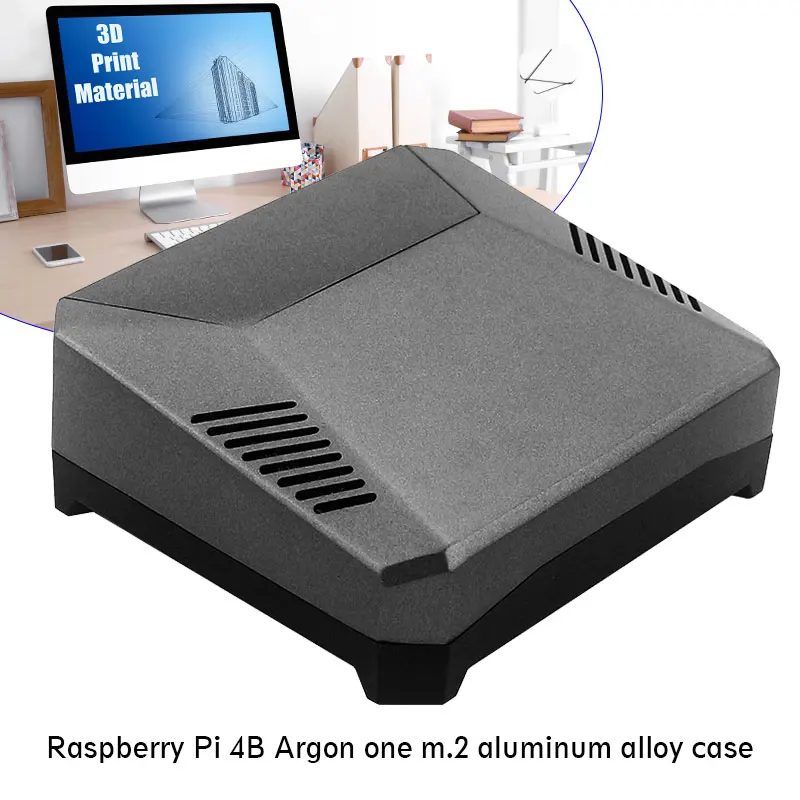 

Argon One M.2 Aluminum Alloy Case SSD Adapter Shell Enclosure with Cooling Fan for Raspberry Pi 4 Model B 4B 106 X 95 X 20mm