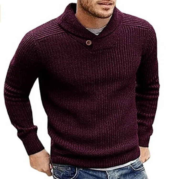 

2021 autumn/winter sweater in Europe and the big code sets men sweater pure color coat sweater