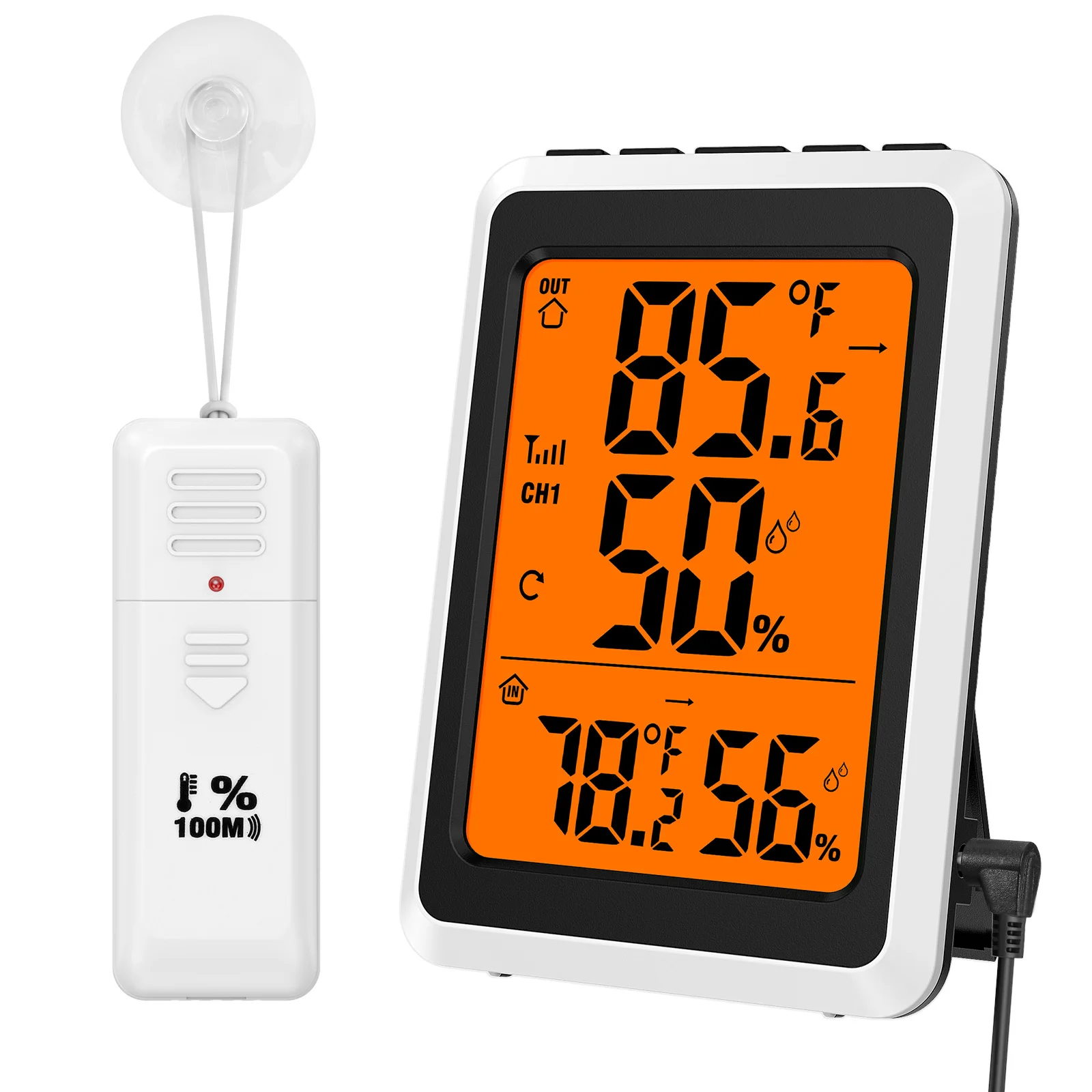 

ORIA Indoor Outdoor Thermometer Digital Electronic Wireless Hygrometer Humidity Gauge Temperature Monitor with Sensors