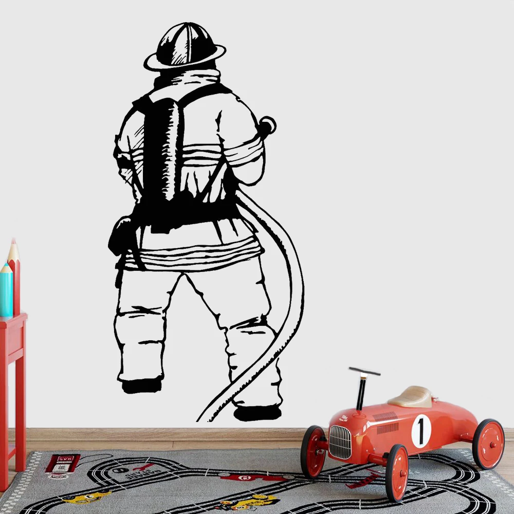 Пожарные настенные наклейки виниловые украшения для детской комнаты классного