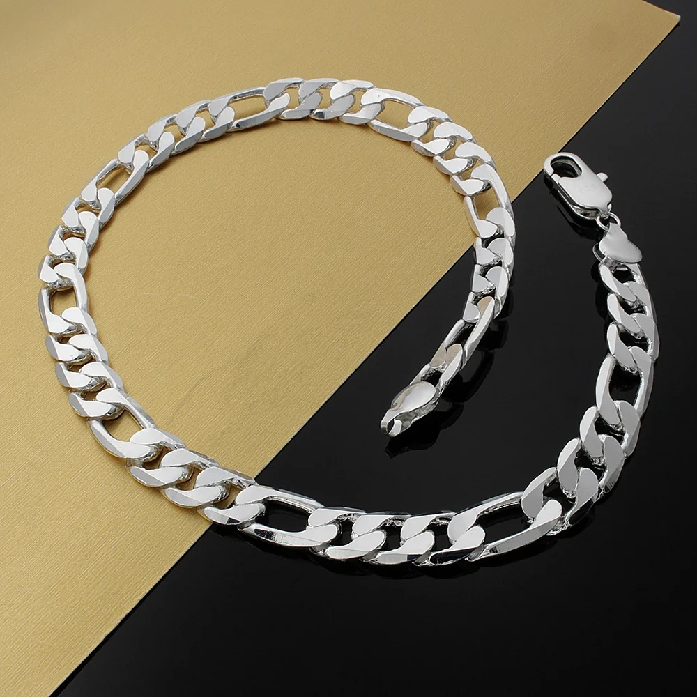 

Hot classic Popular brands 12MM chain 925 Sterling Silver necklace for men 18-30 inches Charm high quality Fashion party jewelry