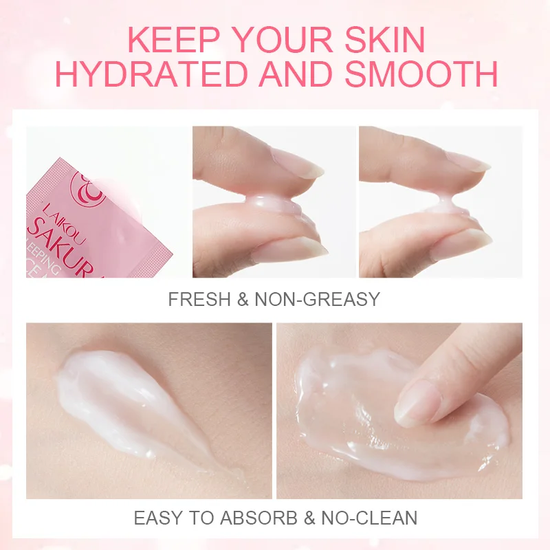 LAIKOU Sakura Moisturizing Sleeping Face Mud Mask Anti Wrinkle Night Facial Packs Moisturize Anti-Aging for Facecare | Красота и