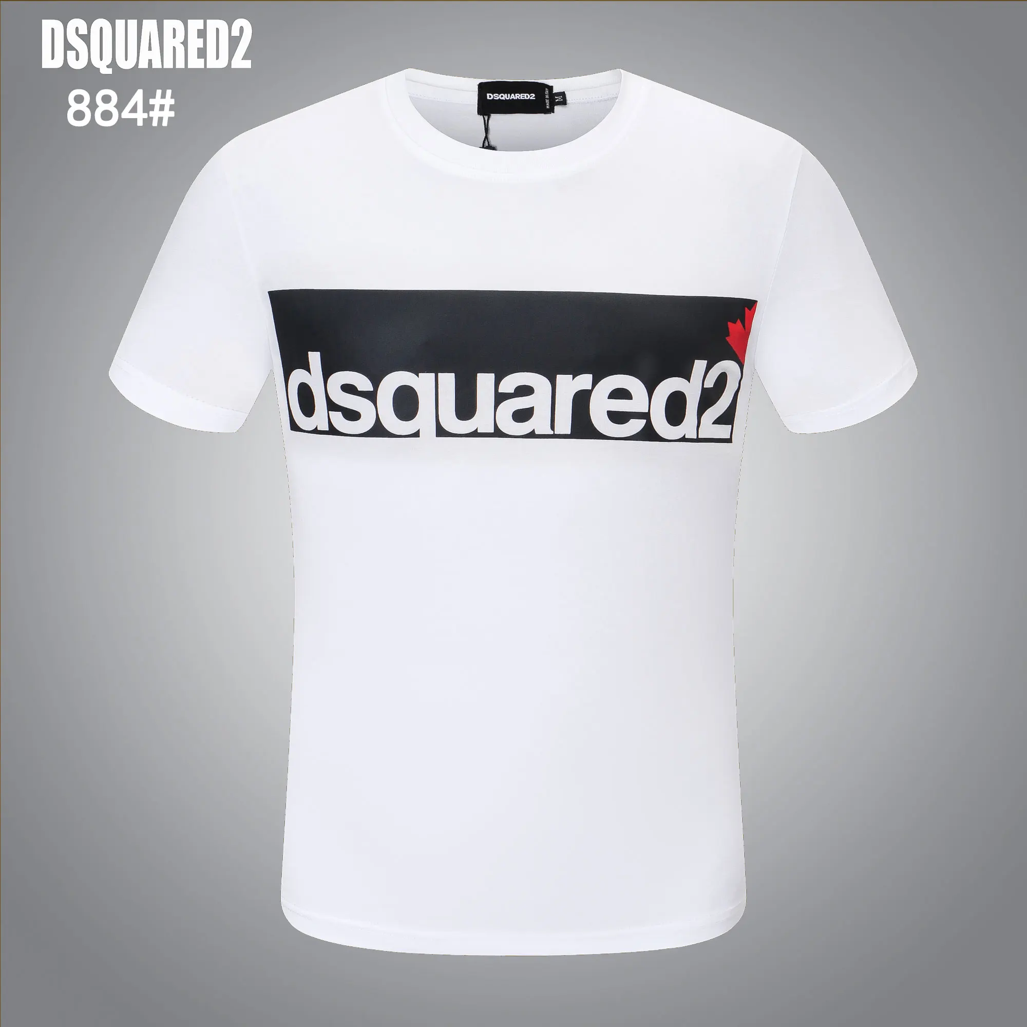 Brand Dsquared2 Men&amp#39s T-shirt Fashion Round Neck Top Pure Cotton Printed Multicol Black white M-3XL | Мужская одежда