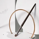 Кисть для макияжа MyDestiny, черное дерево, профессиональная высококачественная серия из натурального меха, серая кисть для теней из меха крысы и пони, средняя кисть для теней, Косметическая ручка