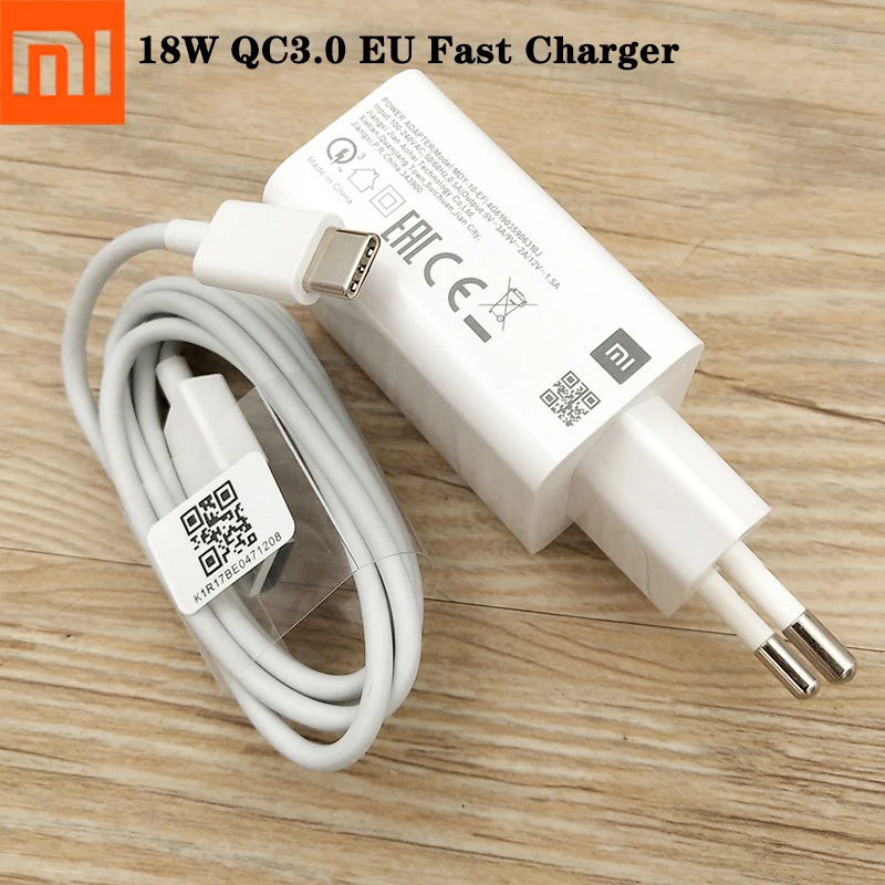 Оригинальное зарядное устройство Xiaomi Redmi Note 9 Pro QC3.0 быстрая зарядка по USB 3 А кабель