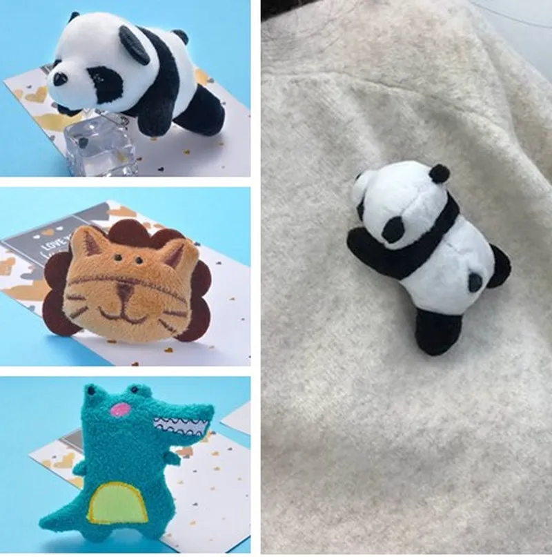 Симпатичная мультяшная панда плюшевая кукла брошь Мягкая Милая булавка для