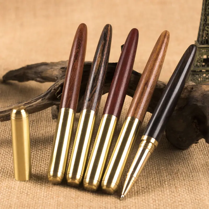 

Литературная и художественная ретро ручка для подписи из твердого дерева и латуни, Красное сандаловое дерево, цвет черный, 0,5 мм, нейтральны...