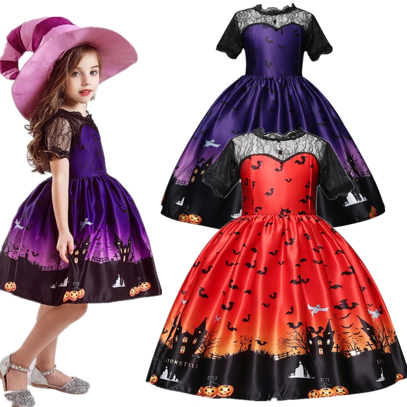 

Halloween Cosplay Princess Dress For Girls Cartoon Lace Carnival Role Play Costume For Children Fancy Christmas Clothes For Kids