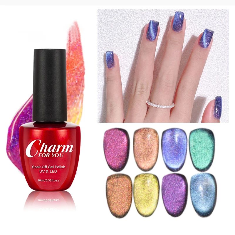 

Nail Cat Eye Gel Nail Polish Uv Gel Nail Art Polish Semi Permanent Glitter For Aurora Nail Reflective Nail Gel Quicksand