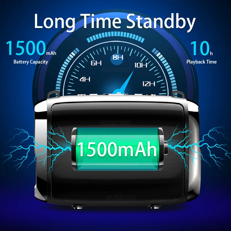 

High Power Bluetooth Speaker Portable Waterproof Outdoor Speakers Bass Subwoofer Hifi Stereo AUX TF USB Music Box Louer Speaker