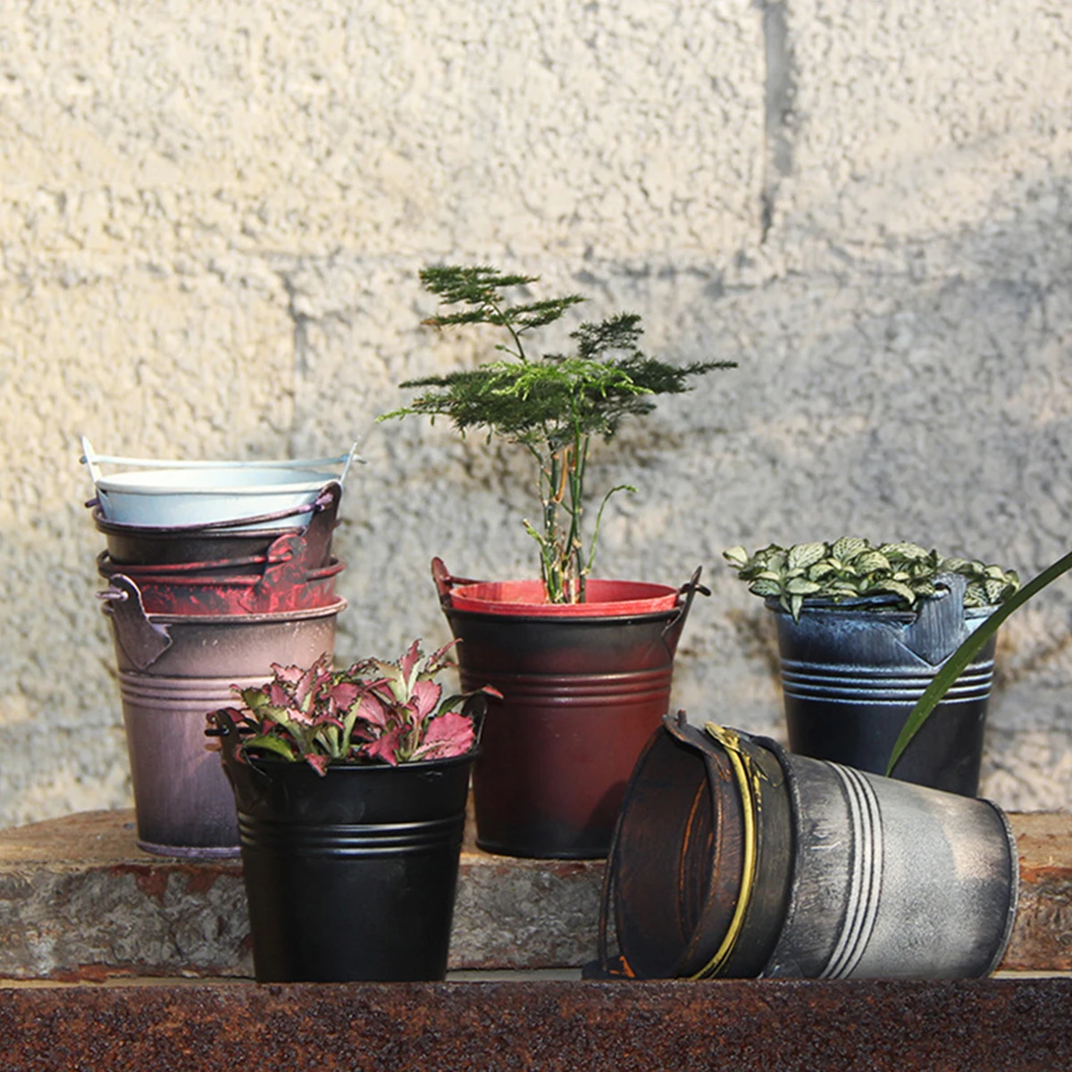 4 шт. железное ведро винтажное цветочный горшок кашпо сочные растения домашний